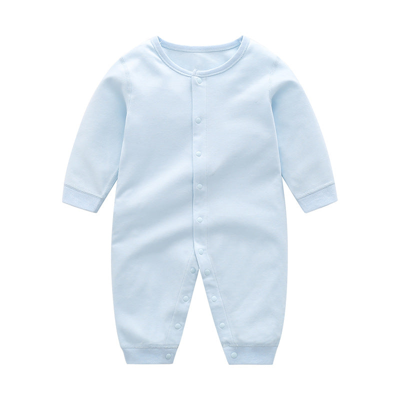 Baby Solid Color Full Button Front Design Organic Cotton Jumpsuit My Kids-USA