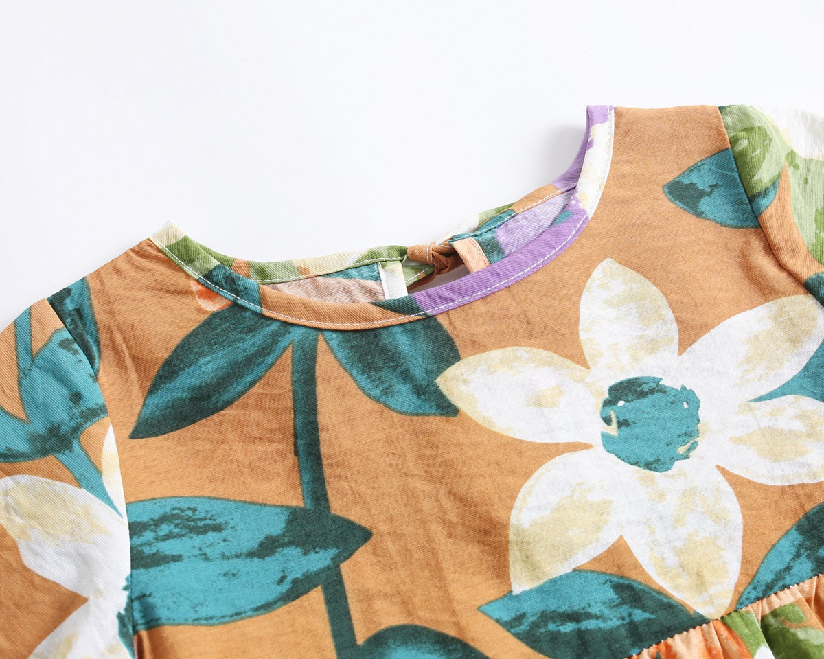 Baby Girl Floral Print O-Neck T-Shirt Combo Trousers Sets, MyKids-USA®, Baby & Toddler Outerwear, MyKids-USA -  -  -  -  -  -  - 