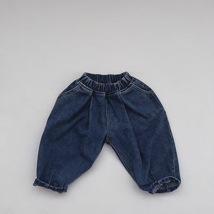 Bébé Demin Bleu Loose Quality Fashion Printemps Automne Pantalon 
