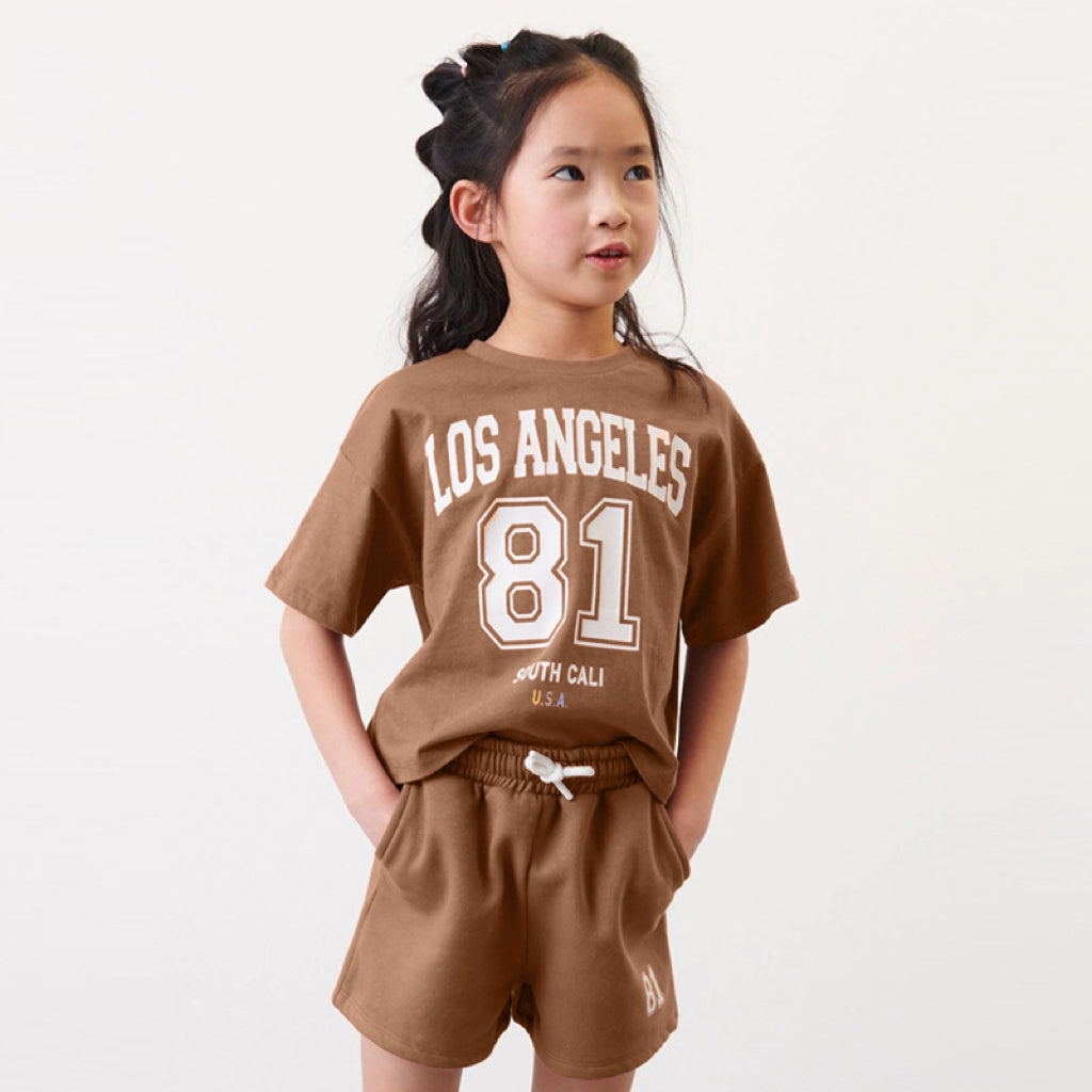 Baby Girl Print Pattern Short Sleeve Tee With Shorts Sets
