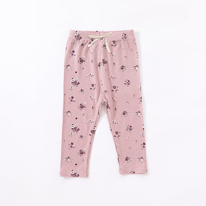 Baby Girl Ditsy Flower Pattern Ruffle Design Onesies With Pants Sets My Kids-USA