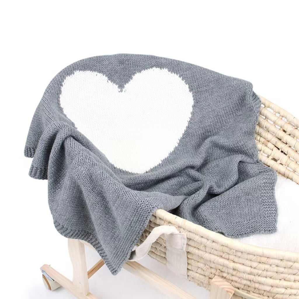Children’s Heart Knitted Graphic Air Conditional Blanket Wool Quilt My Kids-USA