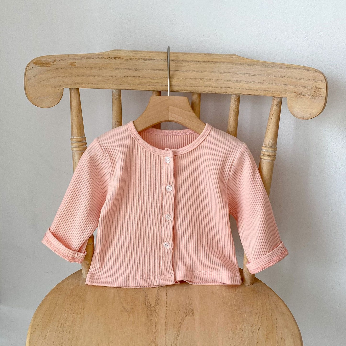 Baby Girl Solid Color Onesies With Cardigan In Summer