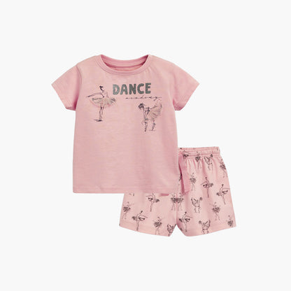 Baby Girl Print Pattern Short Sleeve Crewneck Comfy Summer Sets