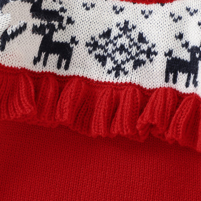 Baby Christmas Elk Embroidered Pattern Pullover Knitted Custom Sweater, MyKids-USA®, Baby & Toddler Outerwear, MyKids-USA -  -  -  -  -  -  - 