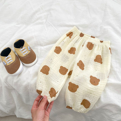 Baby Print Pattern Cute Loose Summer Pants