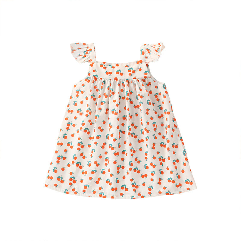 Baby Floral Graphic Sleeveless Sling Casual Dress