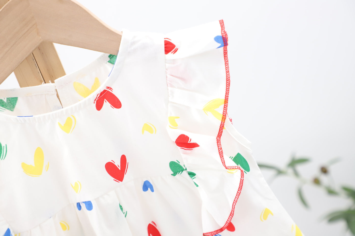 Baby Girl Heart Print Ruffle Design Sleeveless Dress In Summer, MyKids-USA®, Baby & Toddler Dresses, MyKids-USA -  -  -  -  -  -  - 