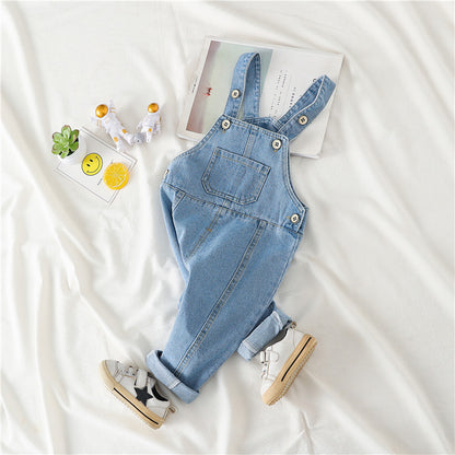 Baby Unisex Solid Casual Jeans Pants In Spring & Autumn