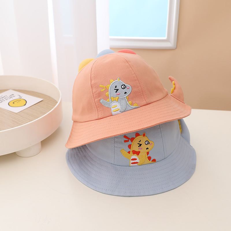 Baby Cartoon Dinosaur Embroidered Pattern Cute Sunshade Bowl Hats My Kids-USA