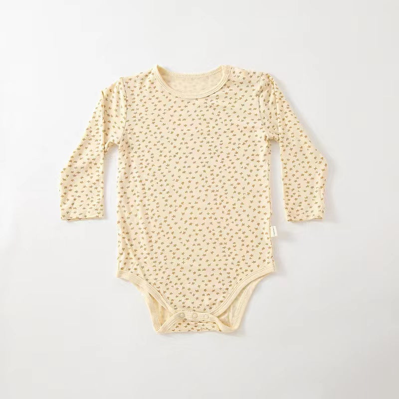 Baby Floral & Heart Pattern Soft Cotton Long Sleeved Onesies My Kids-USA