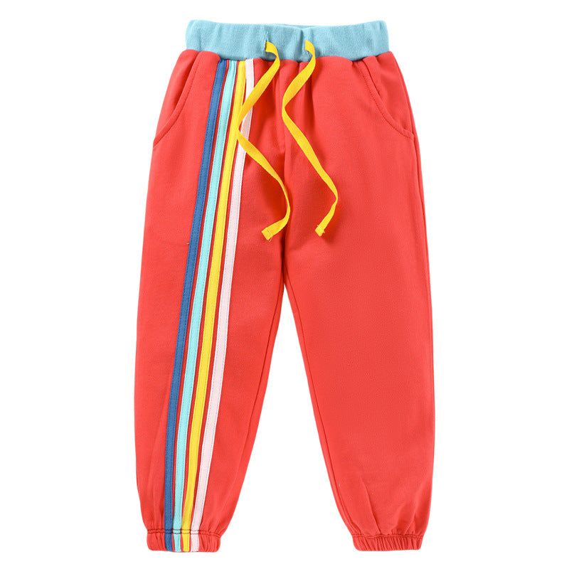 Baby Boy And Girl Striped Pattern Soft Cotton Casual Trousers My Kids-USA