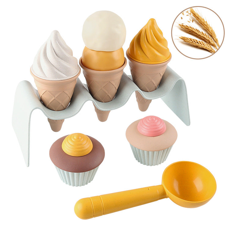 Children’s Wheat Straw DIY Replica Ice-Cream Molds Toys
