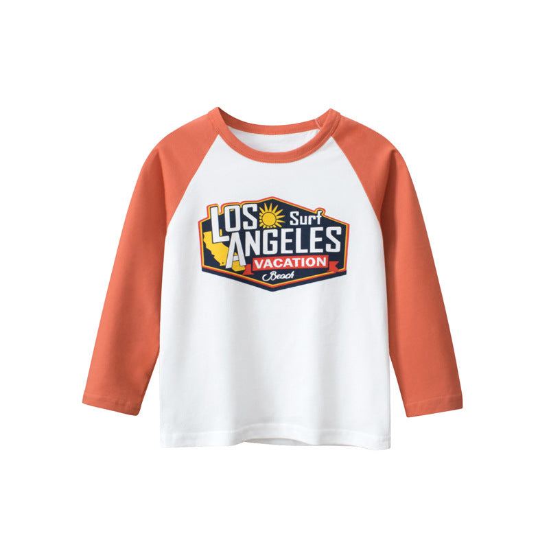 Baby Boy Print Pattern Colorblock Sleeves Design Shirt