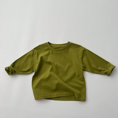 Camisa de algodón suave de varios colores de estilo básico para bebés a la venta 