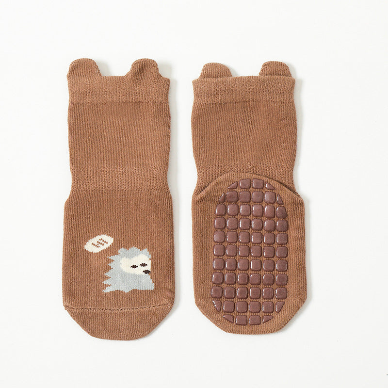 Baby Cartoon Animal Graphic Non-Slip Design Cute Socks, MyKids-USA®, Baby & Toddler Socks & Tights, MyKids-USA - Size/Age - XS (0-1Y) - Color - Brown -  -  - JM2302202439-A.