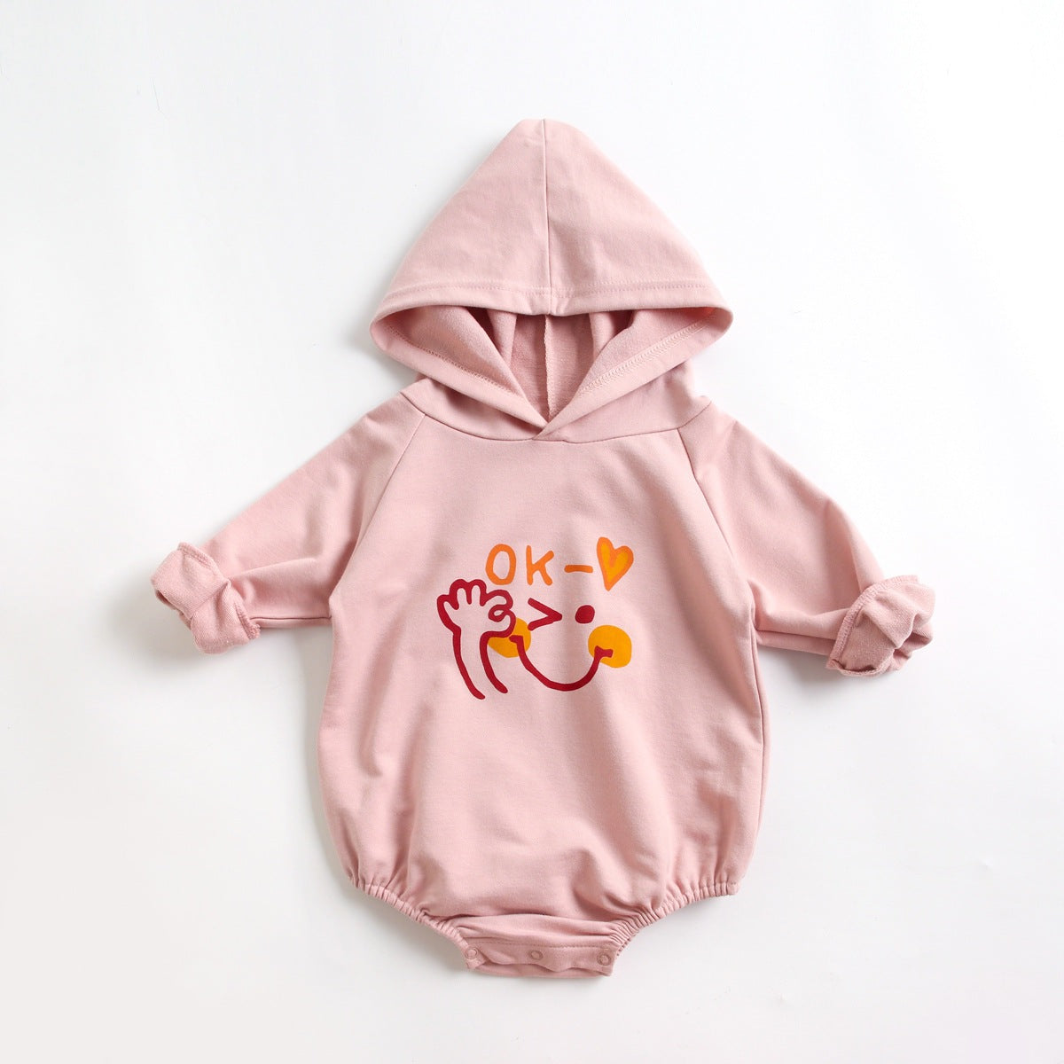 Baby Girl 1pcs Cartoon Pattern Long Sleeved Funny Onesies With Hat My Kids-USA