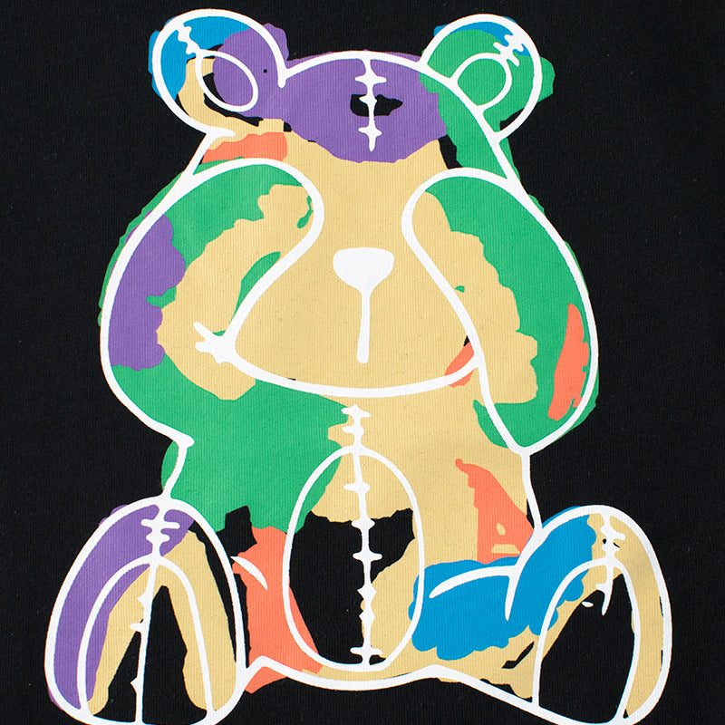 T-shirt de qualité de style cool graphique d'ours de bande dessinée de bébé garçon 
