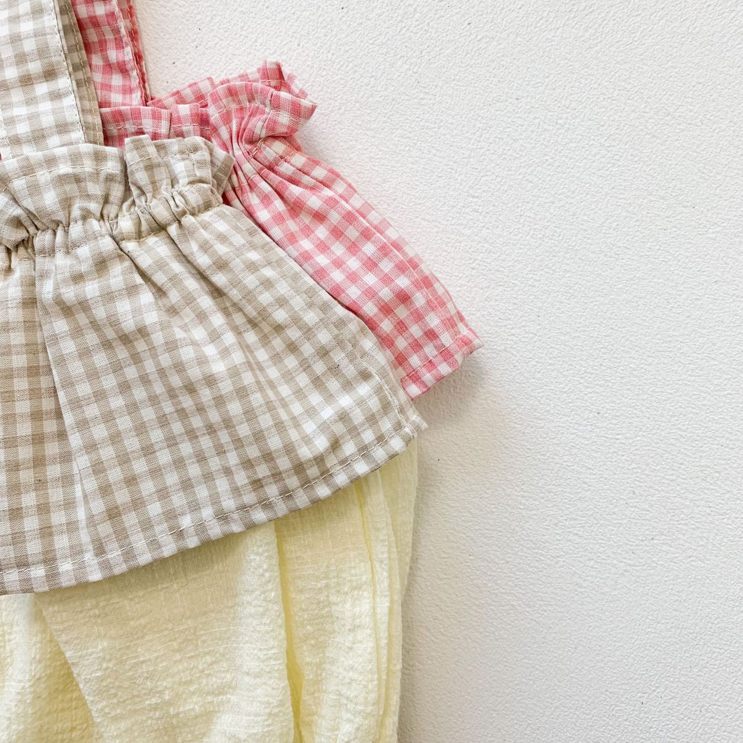 Baby Girl Plaid Pattern Ruffle Design Breathable Onesies Bodysuit My Kids-USA