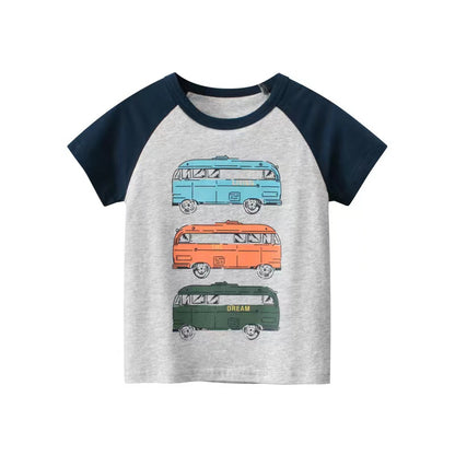 T-shirt à manches courtes à motif de dessin animé pour bébé garçon 