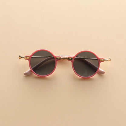 Kids Small Frame Design Vintage Style Metal Sunglasses