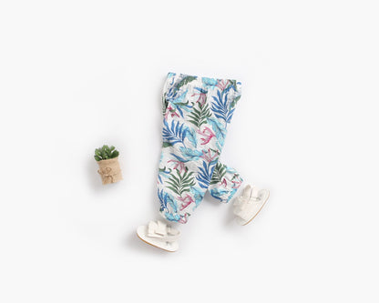 Baby Girl Floral Print Pattern Wide Leg Pants In Spring & Summer