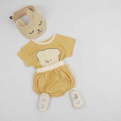 Baby Girl Print Doll Collar Design Short-Sleeved Dress
