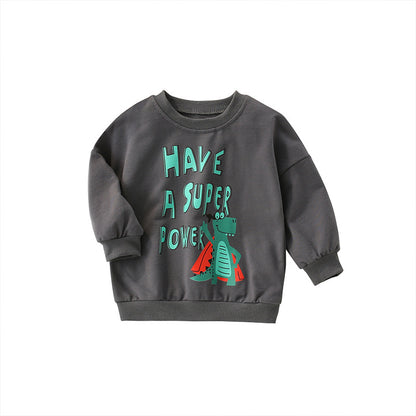 Baby Boy Cartoon Animal Pattern Pullover Cute Style Sweatshirt