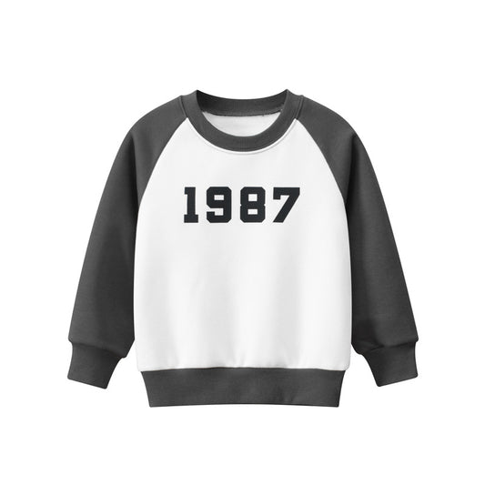 Sweats à capuche en polaire de conception assortie de couleur de modèle d'impression de numéro de bébé garçon 