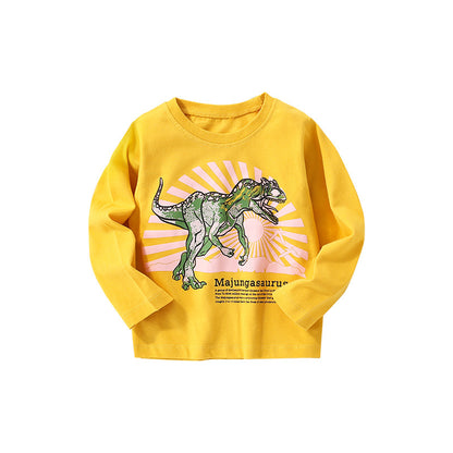 Baby Dinosaur Graphic Pullover Long Sleeve Shirt Top