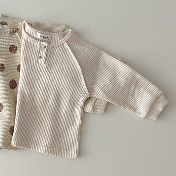 Baby Striped & Polka Dot Pattern & Solid Color Loose Comfort Shirt