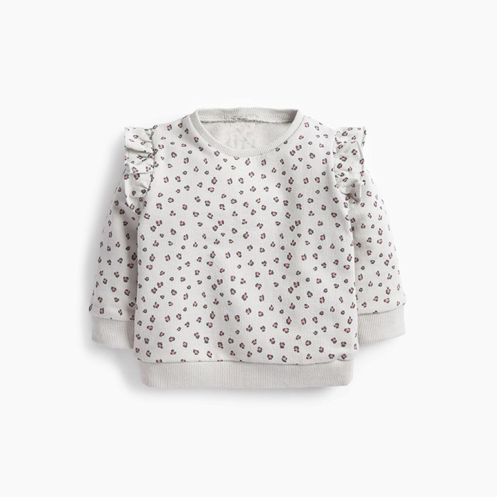 Baby Girl Dot Pattern Ruffle Design Long Sleeve Sweet Hoodie