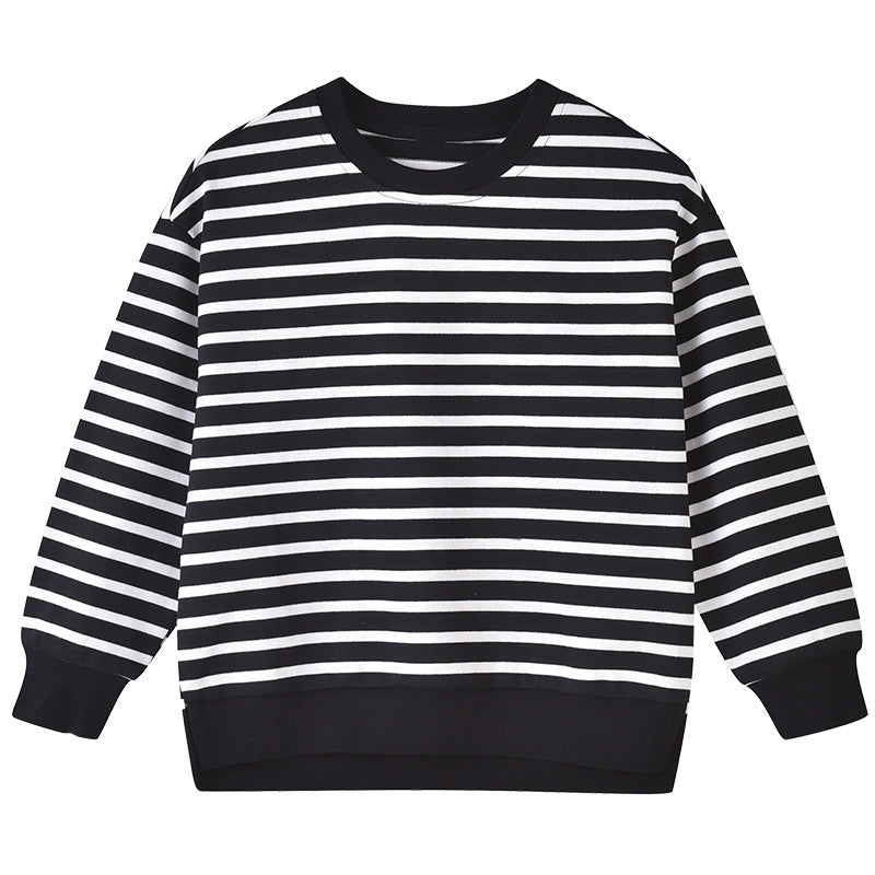 Baby 1pcs Striped Pattern Long Sleeve Pullover Hoodies My Kids-USA
