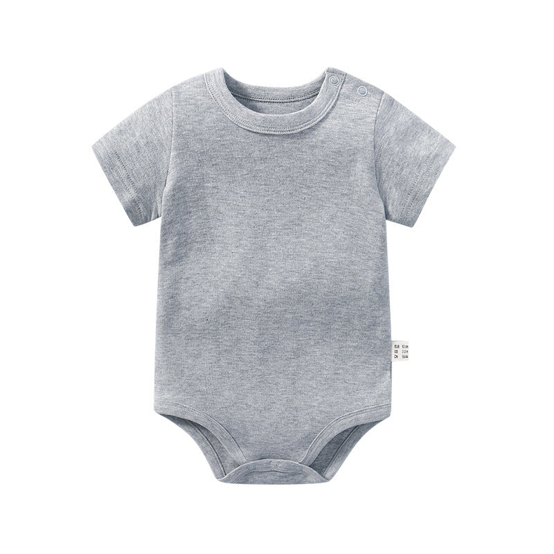 Baby Solid Color Short Sleeve Soft Cotton Comfy Onesies