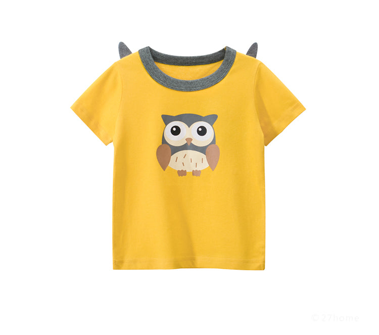 Unisex Animal Print Short Sleeve Round Collar Summer T-Shirt