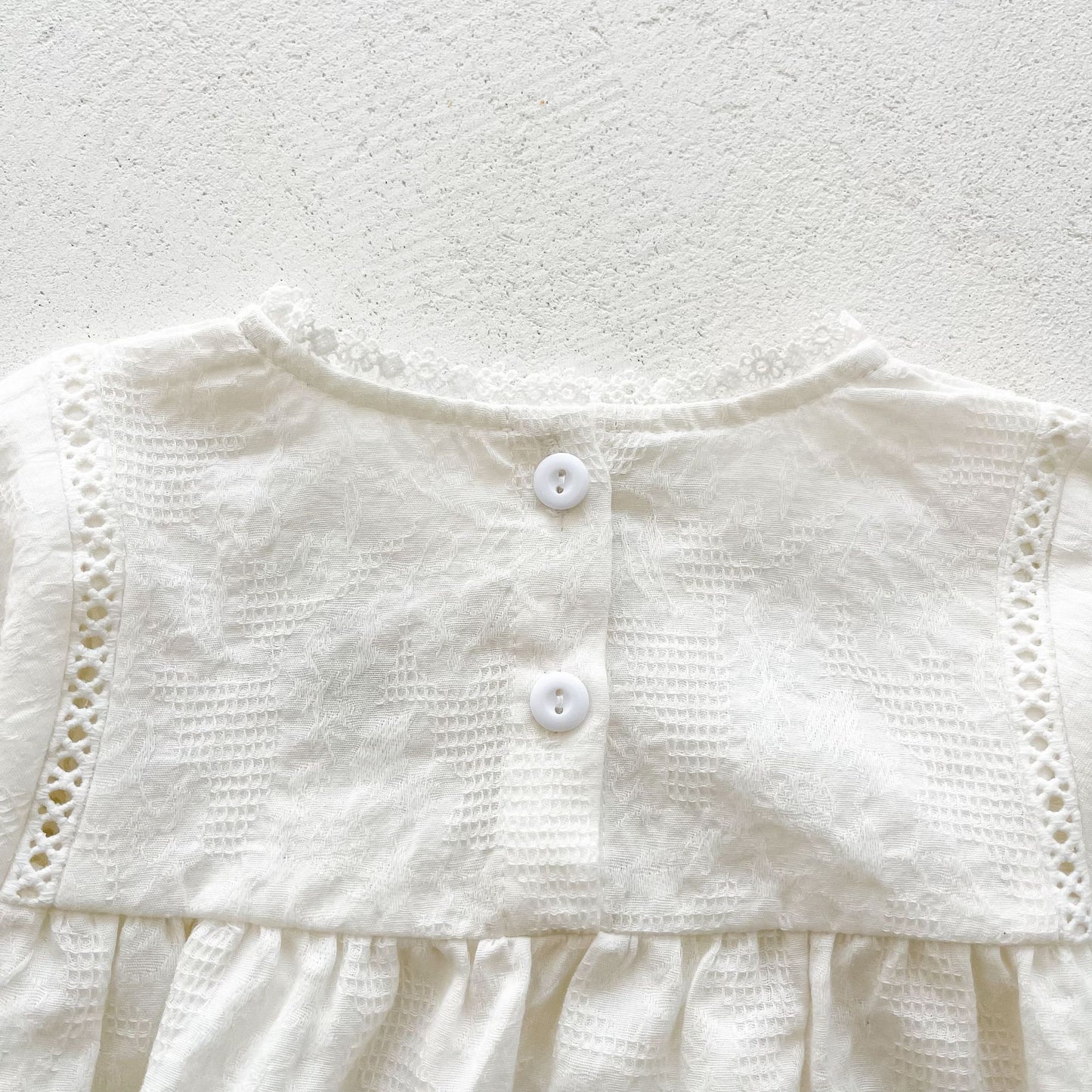 Baby Girl Embroidery Round Collar Long Sleeve Onesies