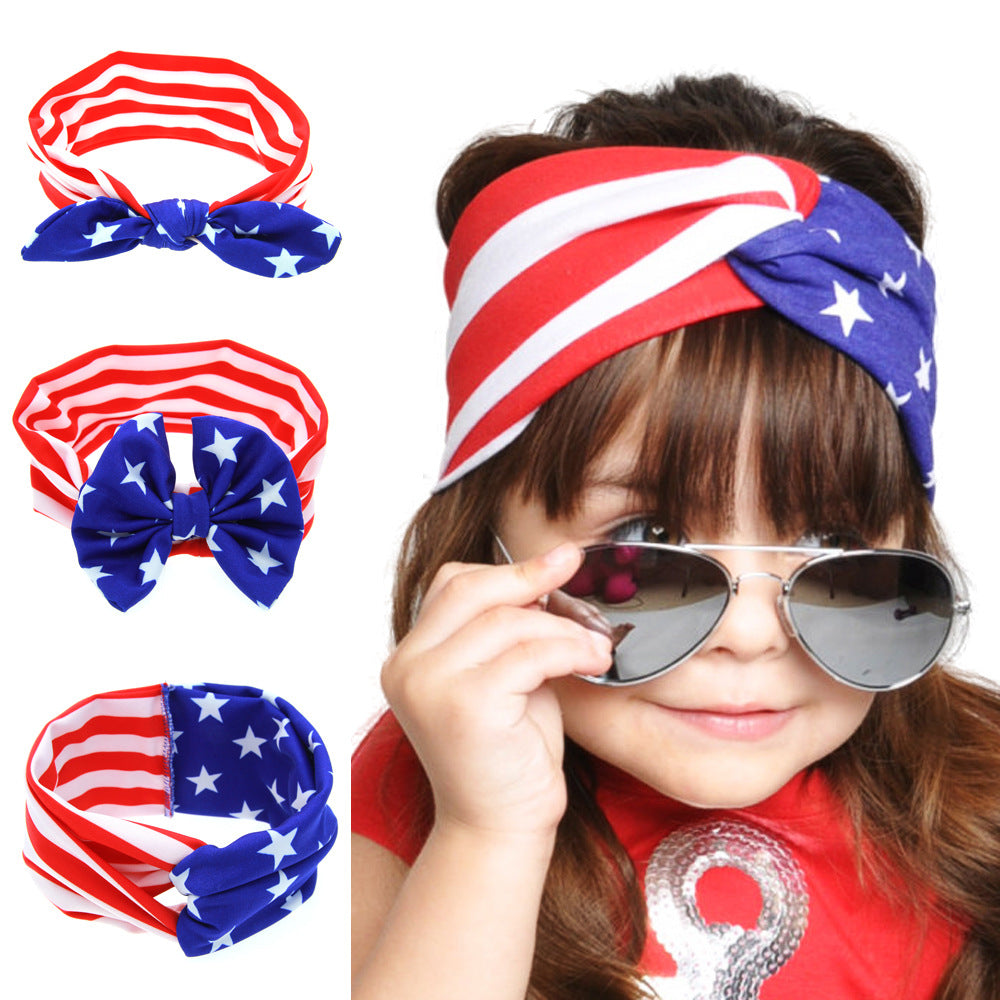 Independence Day American Flag Knotted Headband Accessories