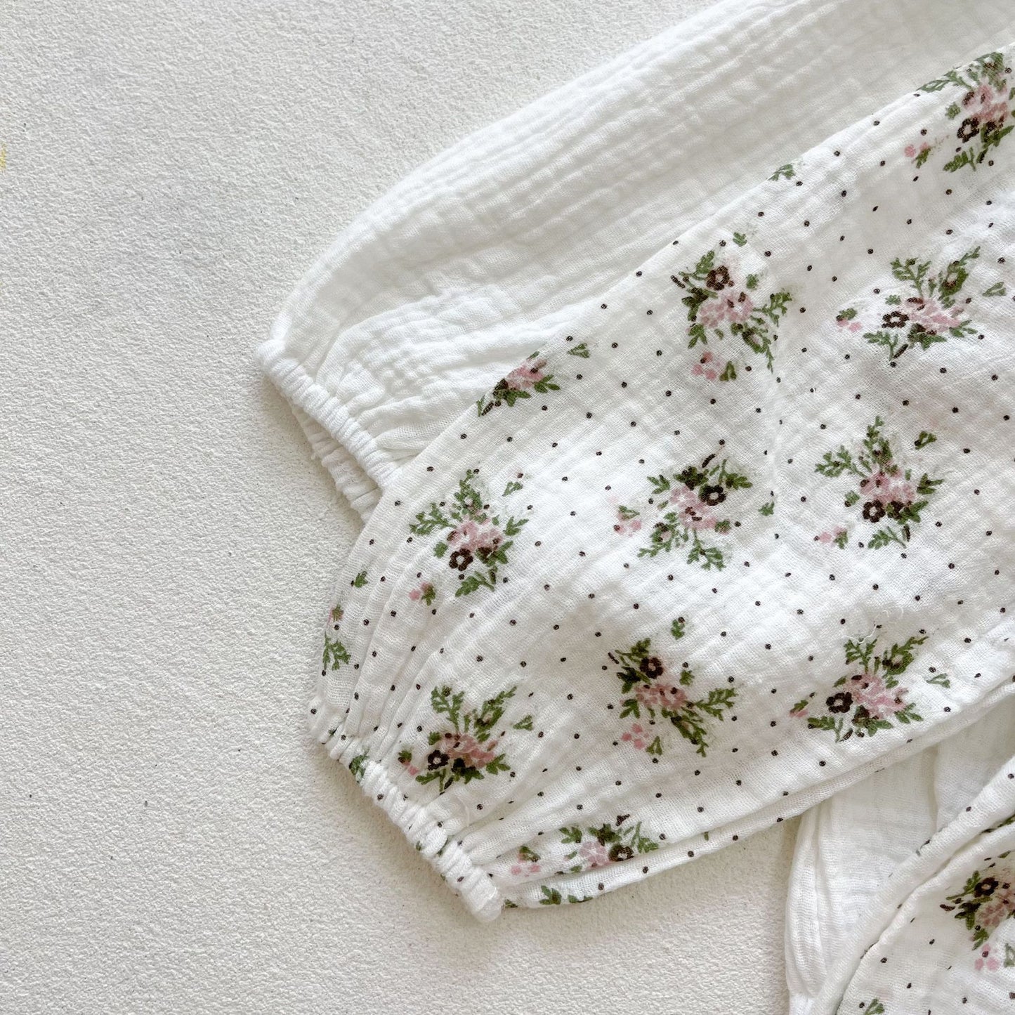 Baby Girl Floral Print Doll Collar Long-Sleeve Onesie