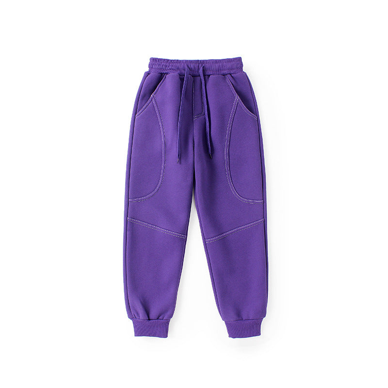 Baby Boy Solid Color Quality Fashion Thermal Thickened Pants