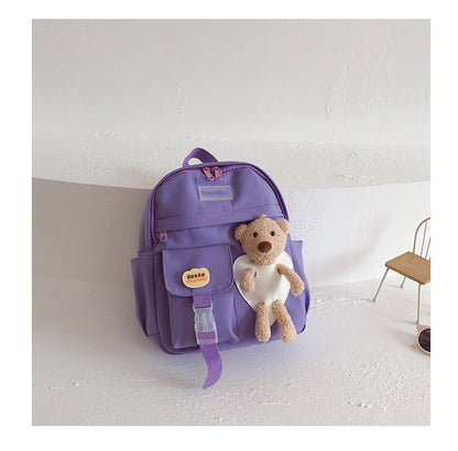 Children Kids 3D Cartoon Bear Patched Design Kinder Garden Bag Backpack My Kids-USA