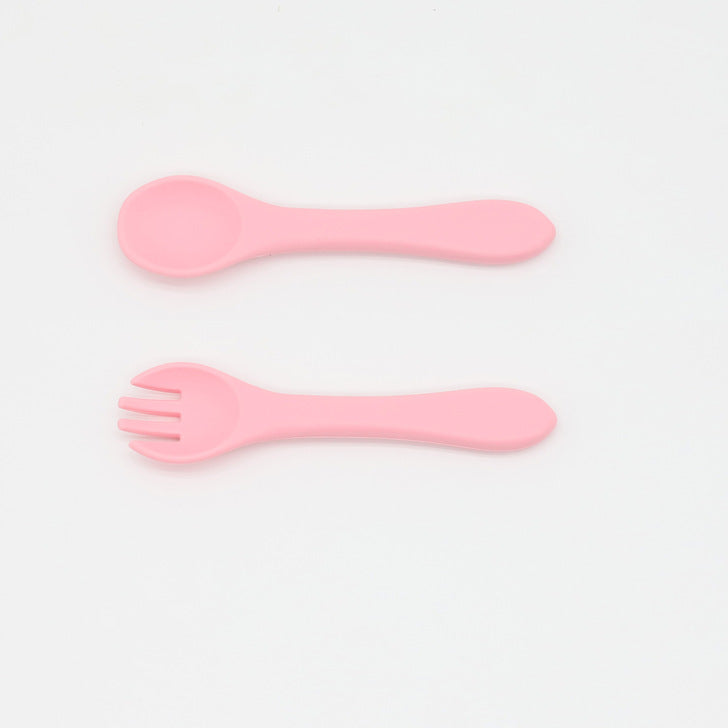 Baby Food Grade Complementary Food Training Silicone Spoon Fork Sets My Kids-USA