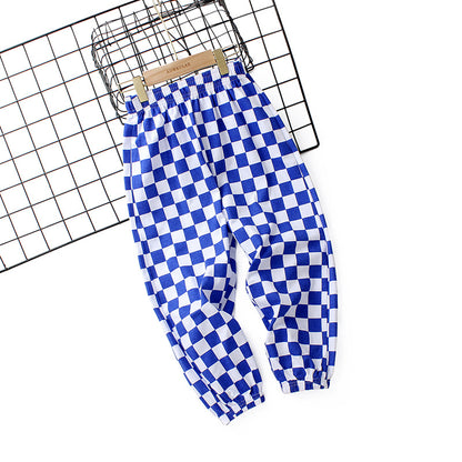 Baby Boy Checkerboard Pattern Summer Loose Pants
