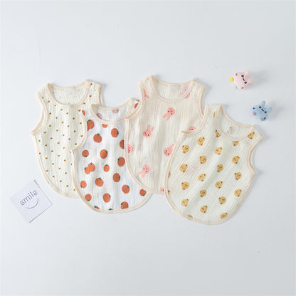 Baby Printed Pattern Pure Cotton Thin Apron In Summer