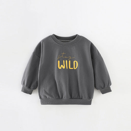 Baby Boy Slogan Pattern Solid Color Good Quality Hoodie
