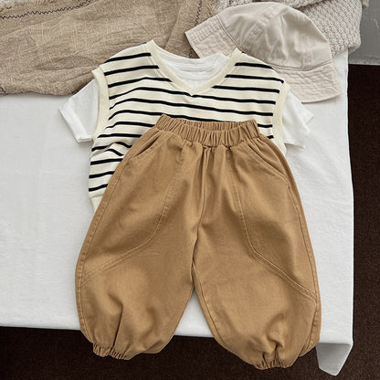 Baby Solid Color Quality Loose Casual Pants Trousers
