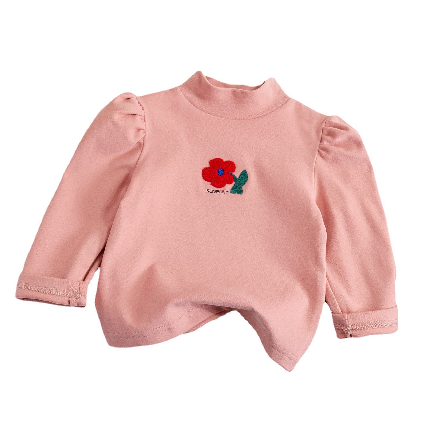 Baby Girl Floral Embroidered Pattern Cotton Pullover Tops