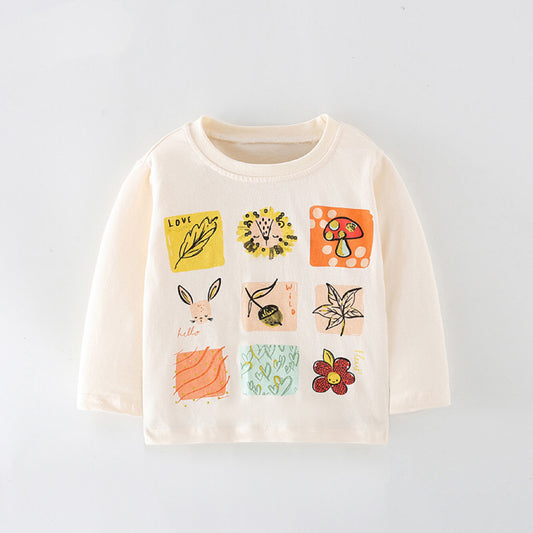 Baby Girl Print Pattern Thin Style Autumn New Style Shirt