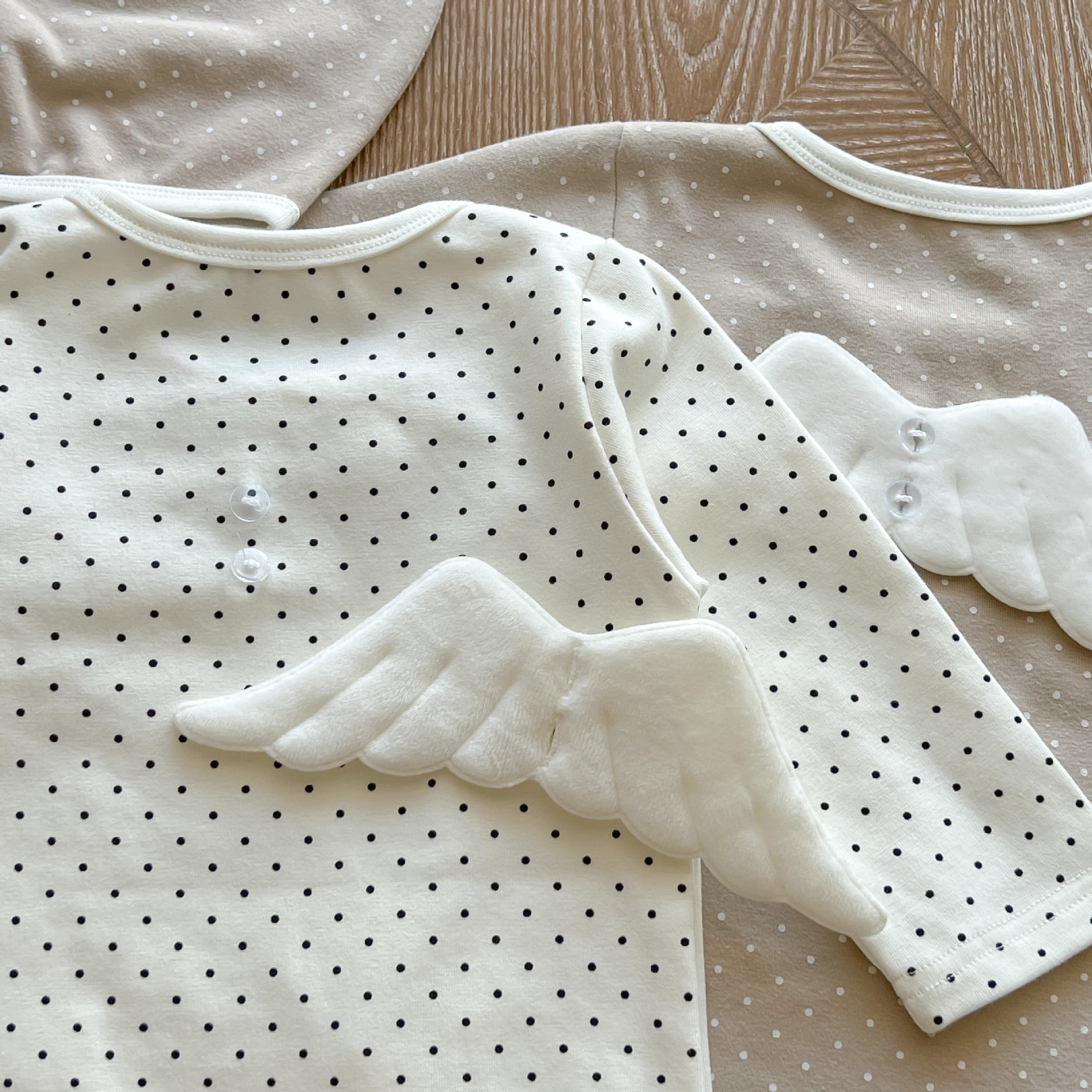 Baby Polka Dot Pattern Detachable Wing Decoration Cotton Bodysuit & Hat My Kids-USA