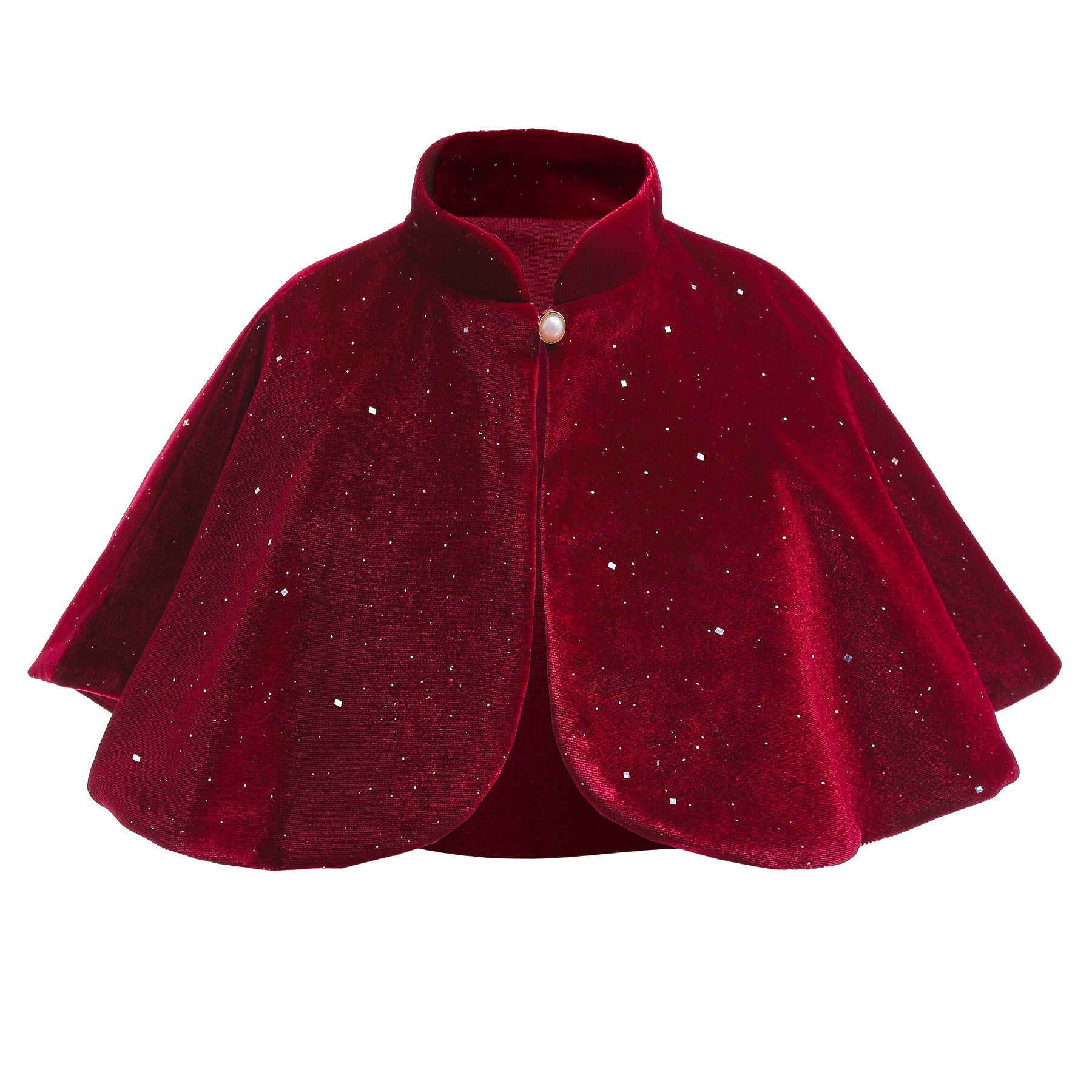 Baby Girl Solid Color Christmas Beautiful Shawl Cape Party Clothes, MyKids-USA®, Baby & Toddler Outerwear, MyKids-USA - Size/Age - 100 (2-3Y) - Color - Red -  -  - JM2212111900-A