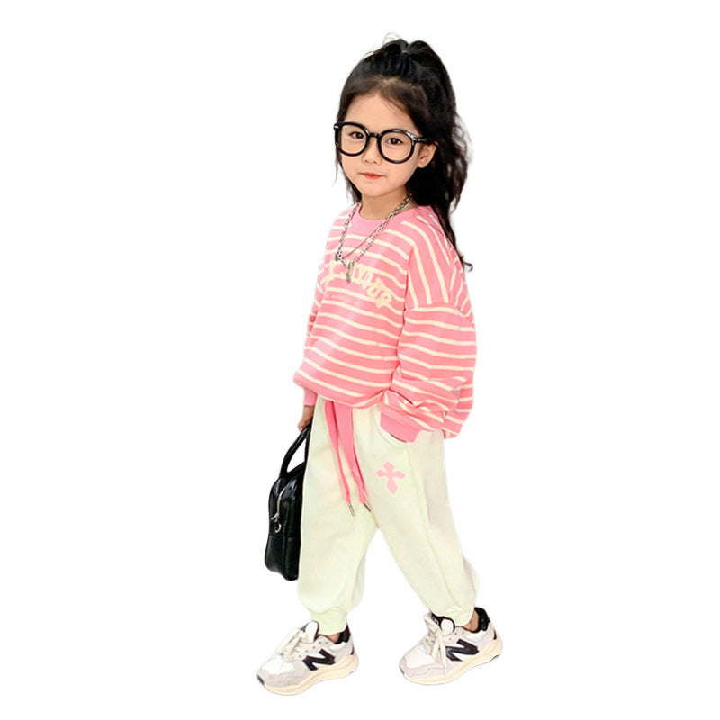 Baby Girl Embroidered Design Solid Color Fleece Thickened Trousers My Kids-USA